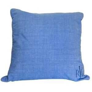 Lauren Ralph Lauren Accent Pillow Size 20X20 Chambray Blue Embroidered Monogram
